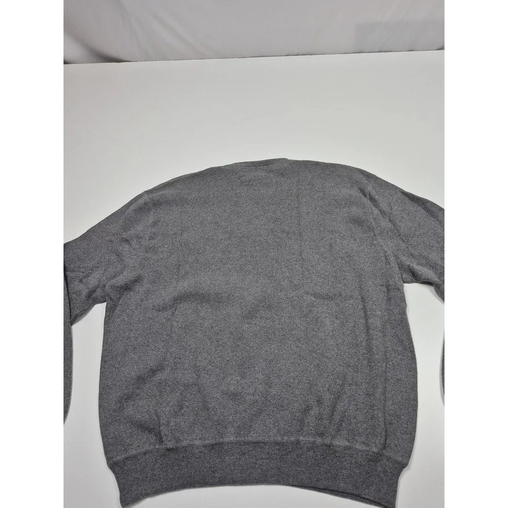 VTG Polo Ralph Lauren Sweater Men's XL Gray 100% Cotton Crewneck Knit Pullover